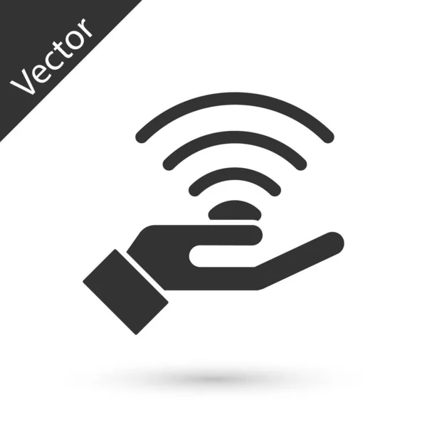 Gris Nuevo Icono Conexión Wifi Internet Inalámbrico Aislado Sobre Fondo — Vector de stock