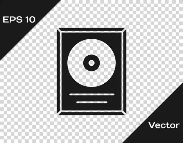 Premio Disco Negro Icono Marco Aislado Sobre Fondo Transparente Una — Vector de stock