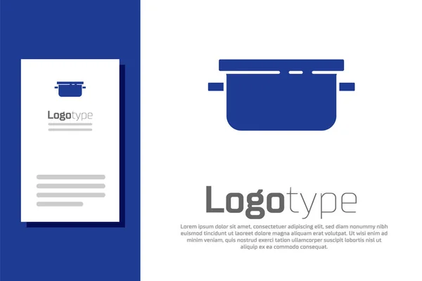 Иконка Голубого Горшка Выделена Белом Фоне Вскипятить Тушить Пищевой Символ — стоковый вектор
