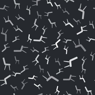 Gri Kol Koltuğu simgesi siyah arkaplanda izole edilmiş. Vektör.