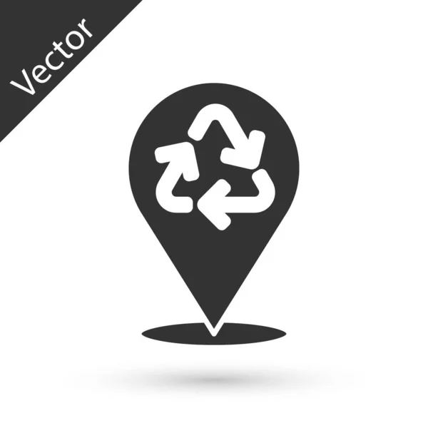 Ícone Símbolo Reciclagem Cinza Isolado Fundo Branco Ícone Seta Circular — Vetor de Stock