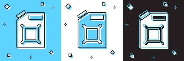 Set Conteneur Pour Icône Essence Isolé Sur Fond Bleu Blanc — Image vectorielle