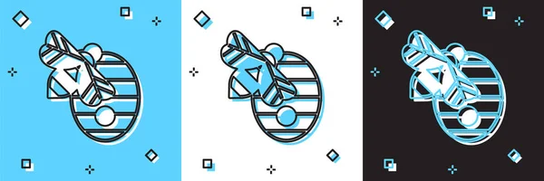 Set Hive Para Abejas Icono Aislado Sobre Fondo Azul Blanco — Vector de stock