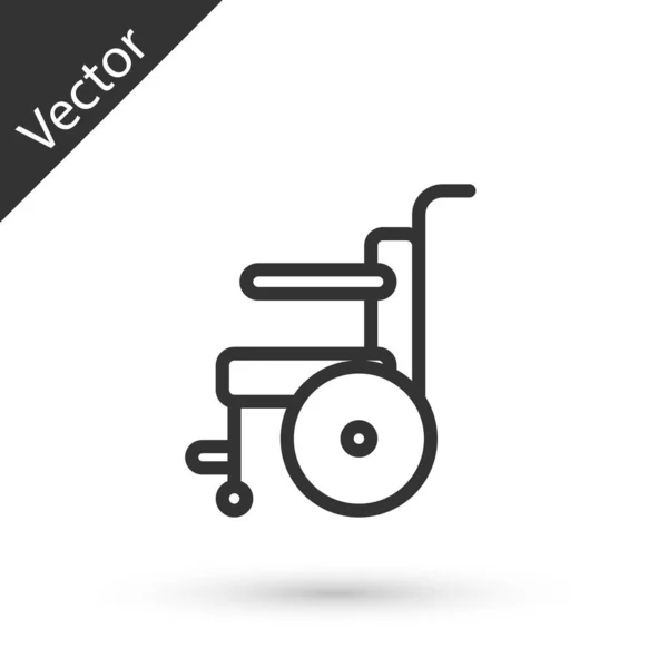 Ligne Grise Fauteuil Roulant Pour Personne Handicapée Icône Isolé Sur — Image vectorielle