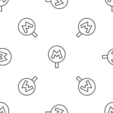 Gri çizgi Metro veya Metro veya Metro ikonu beyaz arka planda kusursuz desen izole etti. Vektör.