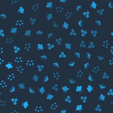 Şef şapkası, ev yapımı turta, makarna ve kahve çekirdekleri kusursuz. Vektör