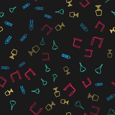 Işık yayan diyot, lamba asma, masa lambası ve kusursuz desen ayarlayın. Vektör