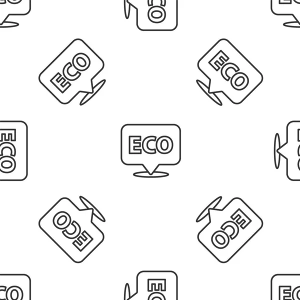 Grey Line Banner Label Tag Logo Eco Green Healthy Food — Stock Vector