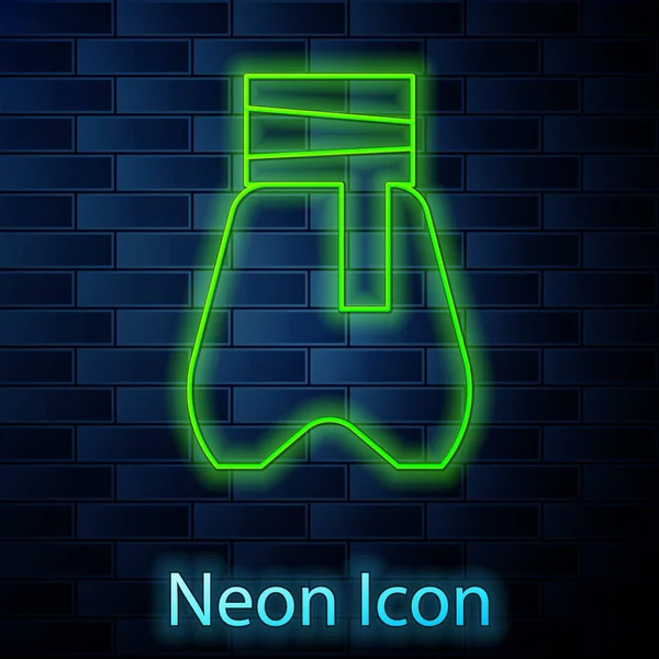 Gloeiende Neon Lijn Kozak Broek Met Een Riem Pictogram Geïsoleerd — Stockvector