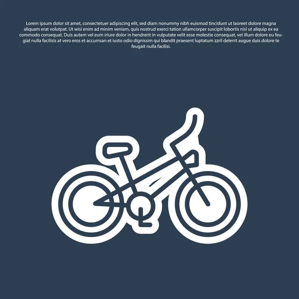 Ícone Bicicleta Linha Azul Isolado Fundo Azul Corrida Bicicleta Desporto — Vetor de Stock