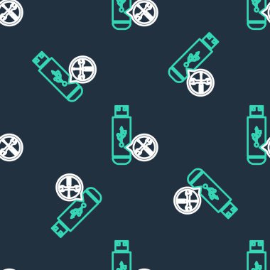 Tornavidalı USB USB bellek ve ingiliz anahtarı simgesi siyah arkaplanda izole edilmiş. Ayarlama, servis, ayar, bakım, onarım, onarım. Vektör