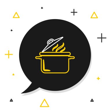 Çizgi Pişirme ikonu beyaz arkaplanda izole edildi. Haşlama ya da güveç besin sembolü. Renkli taslak konsepti. Vektör