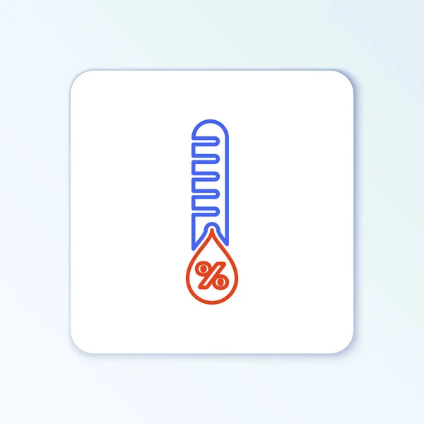 Ikona Wilgotności Linii Izolowana Białym Tle Pogoda Meteorologia Symbol Termometru — Wektor stockowy