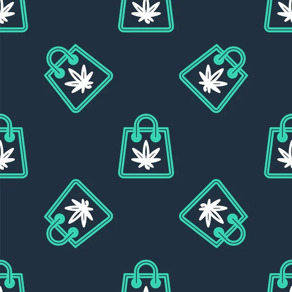 Sac Papier Line Shopping Marijuana Médicale Icône Feuille Cannabis Isolé — Image vectorielle