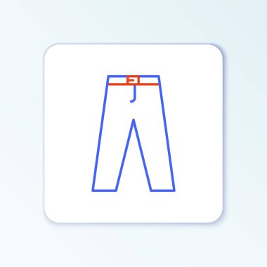 Çizgi Pantolon simgesi beyaz arkaplanda izole edildi. Renkli taslak konsepti. Vektör