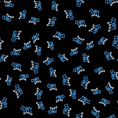 Çizgi pasta grafiği ikonu siyah arkaplanda izole edilmiş kusursuz desen. Diyagram çizelgesi. Vektör