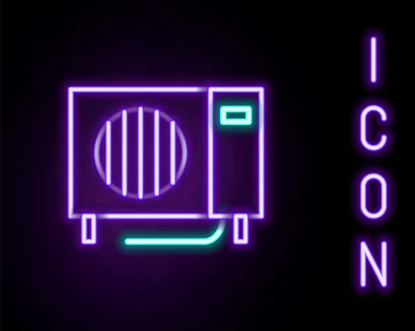 Gloeiende Neon Lijn Airconditioner Pictogram Geïsoleerd Zwarte Achtergrond Splitsysteem Airconditioning — Stockvector