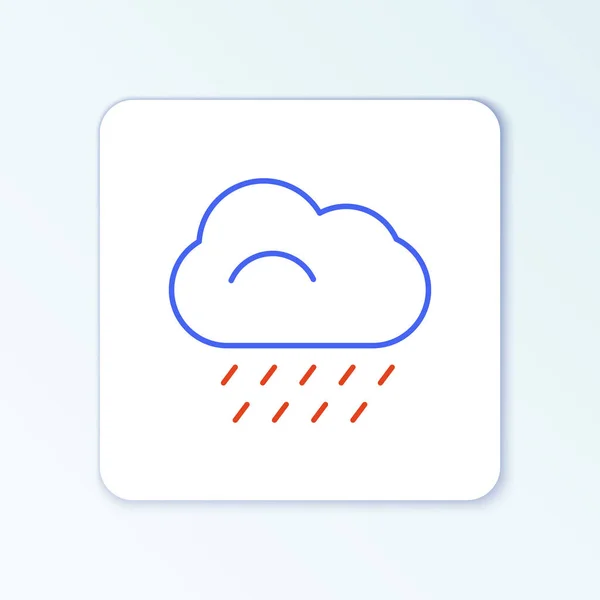 Γραμμή Σύννεφο Εικονίδιο Βροχής Απομονωμένο Λευκό Φόντο Βροχή Σύννεφο Βροχόπτωση — Διανυσματικό Αρχείο