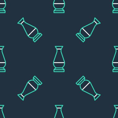 Hint vazosu simgesi siyah arka planda izole edilmiş. Vektör