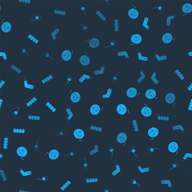 Çiçek üreten polenleri, yüksek insan vücut ısısını, astım spreyini ve tavuk yumurtasını pürüzsüz desene ayarlayın. Vektör.