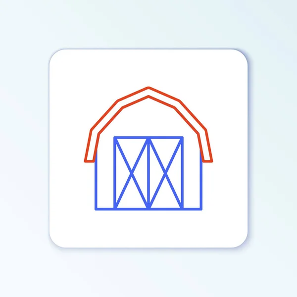 Line Farm Huis Pictogram Geïsoleerd Witte Achtergrond Kleurrijk Concept Vector — Stockvector