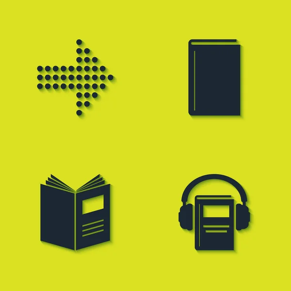 Ορισμός Dots Βέλος Audio Book Open Book Icon Διάνυσμα — Διανυσματικό Αρχείο