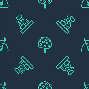 Çizgi portakal ağacı, İspanyol aşçı ve Boğa kusursuz desenli. Vektör