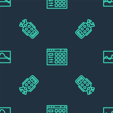 Bateri makinesini, mikrofonu ve müzik dalga dengeleyicisini pürüzsüz modele ayarlayın. Vektör