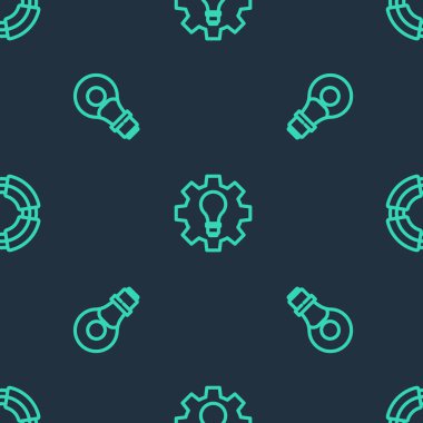 Ampul ve teçhizatı ayarlayın, kafanızda lamba ve iş şamandırası olsun. Vektör