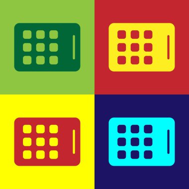 Pop Art Grafik Tableti simgesi renk arkaplanında izole edildi. Vektör.
