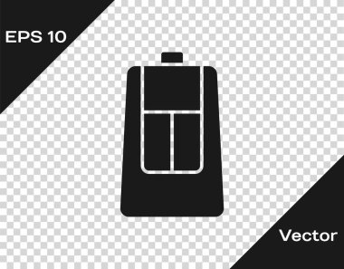Uzaktan kumandalı siyah araba anahtarı şeffaf arkaplanda izole edilmiş. Araba anahtarı ve alarm sistemi. Vektör.