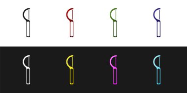 Diş ipi simgesini siyah beyaz arkaplanda izole et. Vektör.