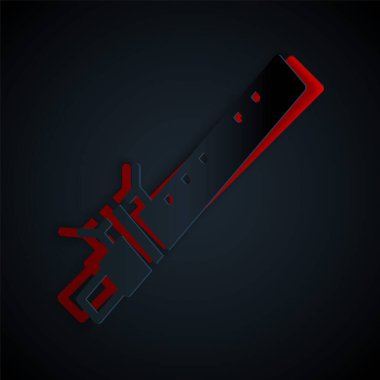 Kağıt kesiği Bambu flüt müzik aleti simgesi siyah arka planda izole. Kağıt sanatı tarzı. Vektör.