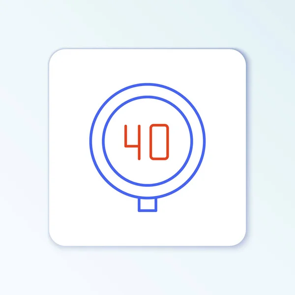 Línea Límite Velocidad Señal Tráfico Icono Aislado Sobre Fondo Blanco — Archivo Imágenes Vectoriales
