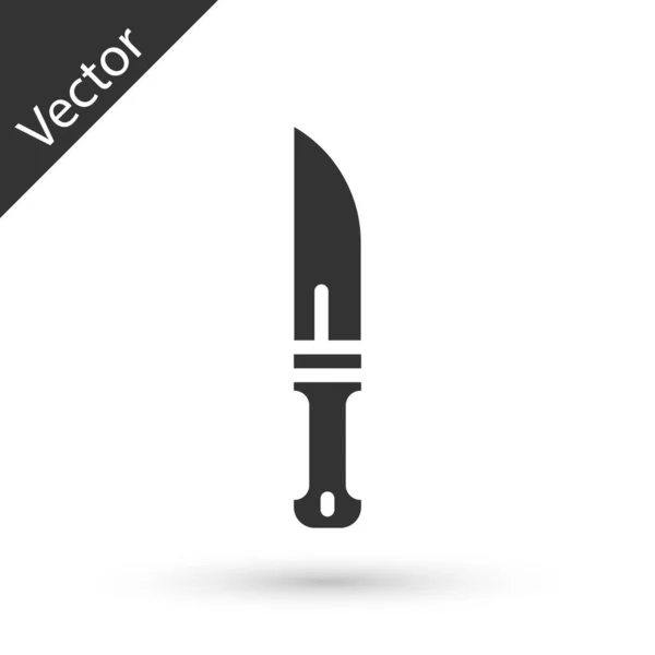 Grau Hunter Messer Symbol Isoliert Auf Weißem Hintergrund Armeemesser Vektor — Stockvektor