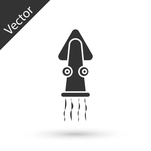 Icono Pulpo Gris Aislado Sobre Fondo Blanco Vector — Vector de stock