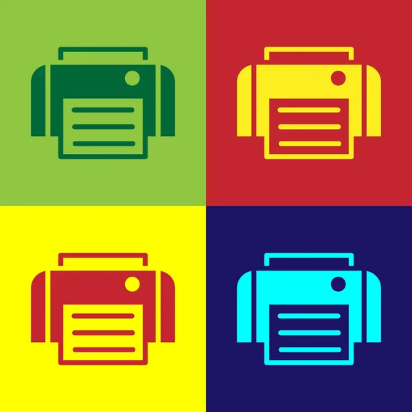 Pop Art Icono Impresora Aislado Fondo Color Vector — Archivo Imágenes Vectoriales