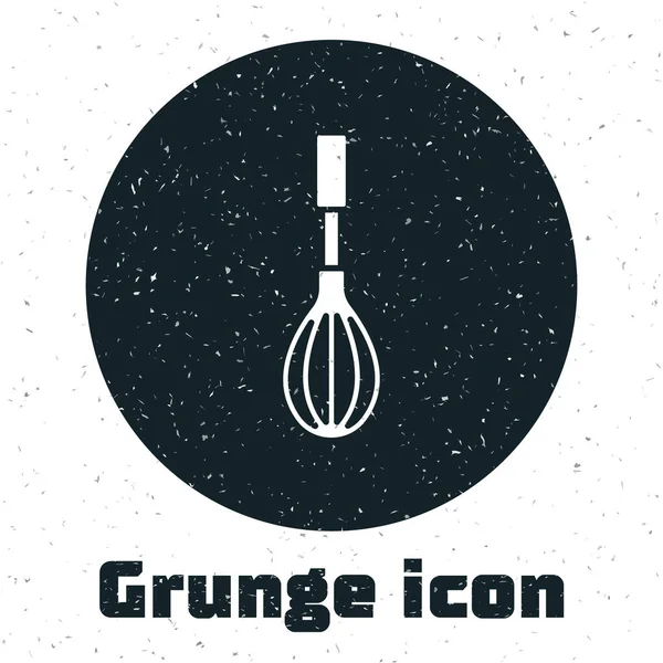 Grunge Kitchen Whisk Icon Isolated White Background Cooking Utensil Egg — Stock Vector