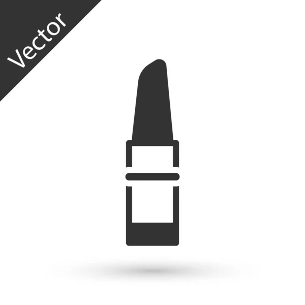 Lápiz Labial Gris Icono Aislado Sobre Fondo Blanco Vector — Vector de stock