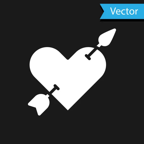 Símbolo Amor Blanco Con Corazón Icono Flecha Aislados Sobre Fondo — Vector de stock