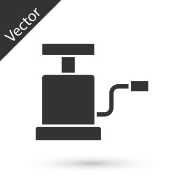 Gri Araba hava pompası ikonu beyaz arka planda izole edildi. Vektör