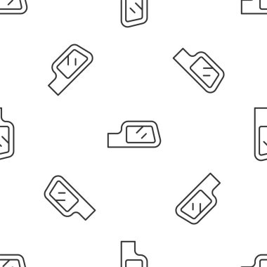 Gri çizgi araba aynası ikonu beyaz arka planda izole edilmiş kusursuz desen. Vektör