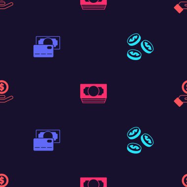 Dolarla, kredi kartıyla, kağıt para yığınıyla ve el çabukluğuyla para kazan. Vektör