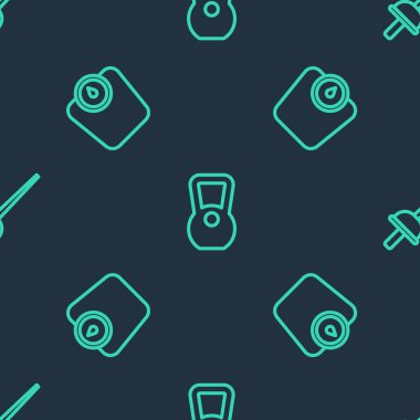 Kettlebell 'i, banyo terazisini ve eskrimi kusursuz bir şekilde ayarlayın. Vektör