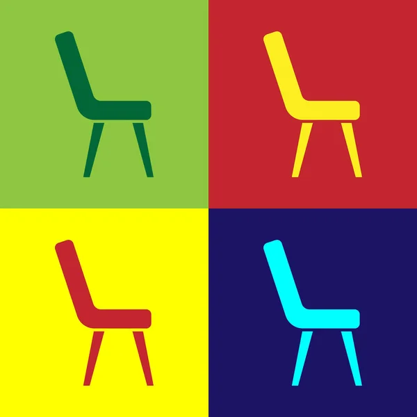 Pop Art Fauteuil Icône Isolé Sur Fond Couleur Vecteur — Image vectorielle