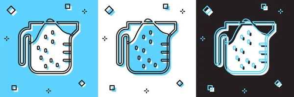 Réglez Tasse Mesurer Pour Mesurer Icône Nourriture Sèche Liquide Isolée — Image vectorielle