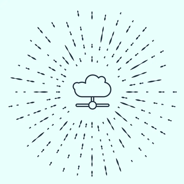 Ligne Noire Icône Connexion Cloud Réseau Isolée Sur Fond Gris — Image vectorielle