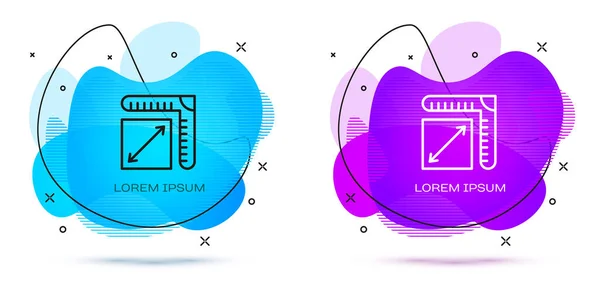 Піктограма Розміру Лінії Паперу Ізольована Білому Тлі Абстрактний Банер Рідкими — стоковий вектор