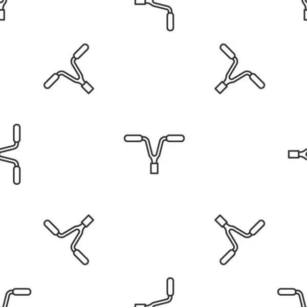 Graue Linie Fahrradlenkersymbol Isoliert Nahtlose Muster Auf Weißem Hintergrund Vektor — Stockvektor