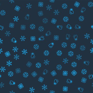 Kar Tanesi 'ni, karlı ve güneşli Bulut' u ve pürüzsüz desenleri ayarla. Vektör